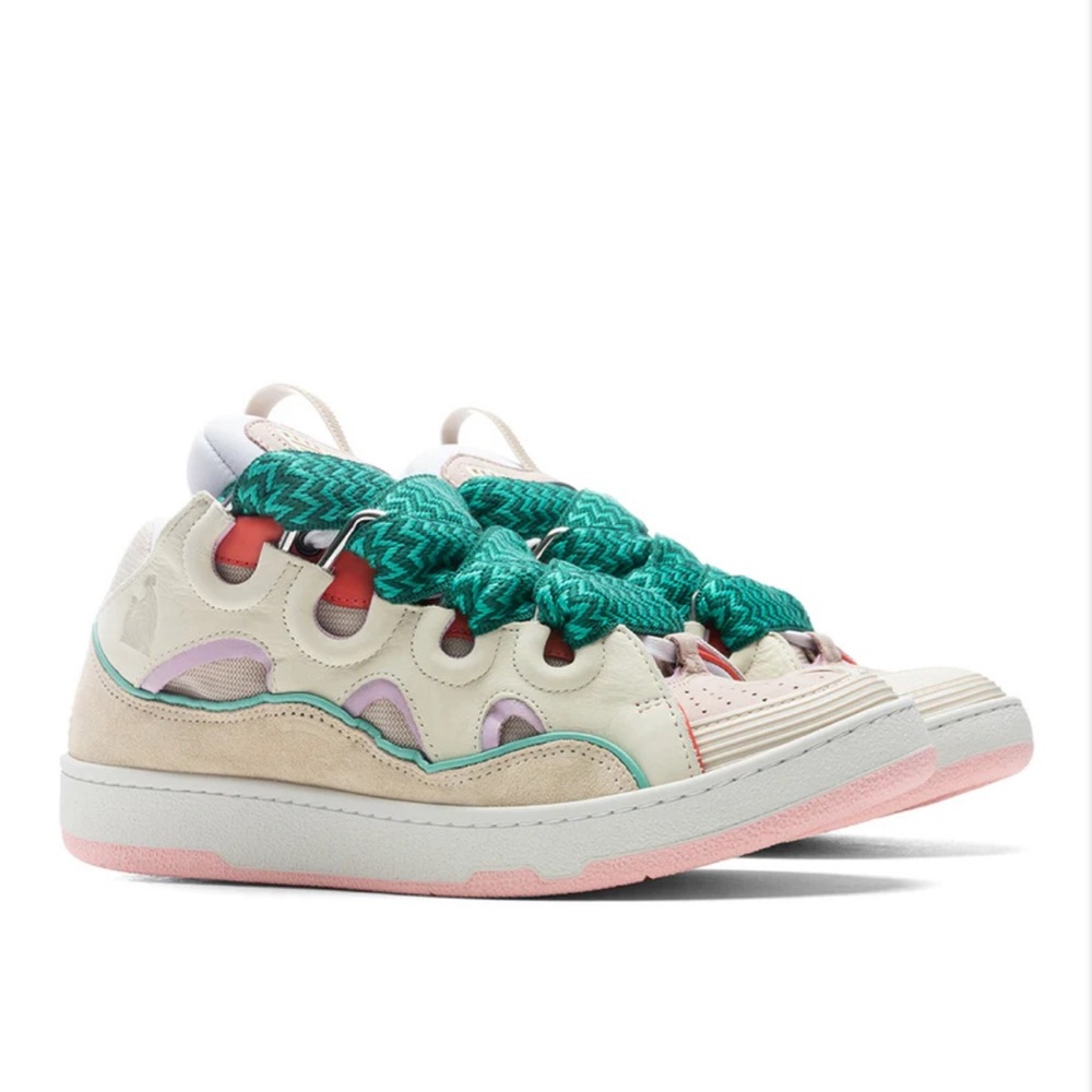 Lanvin Women's Sneakers in Cream and Green